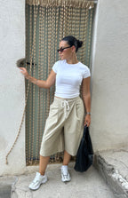 Bermuda long en coton pour femmes
